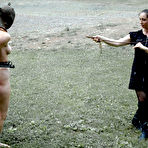 Third pic of SexPreviews - Calico Slave redhead is put in underground cellar and dominated with group spanking