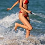 Fourth pic of Sofia Resing Sexy in a skimpy red thong bikini  during Art Basel in Miami - AZNude