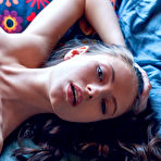 Fourth pic of Skinny teen Hilary C freeing bald pussy from underwear at pussyxxxporn.com