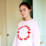 First pic of Free Youthful Shayla displays her nubile body as she strips on the bed.