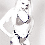 Second pic of Alt blonde Cali Ford strips out of her amazing bikini in black and white pics