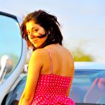 Third pic of Brunette chippy Aliana Summers is boasting with the incredible view of the shaved cunt