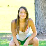 First pic of Frisky long haired doll Mary Jane is sliding long stick into her nice beaver outdoor