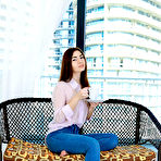 First pic of XXX Beautiful Staffie strips on the couch baring her creamy, slender body.paloma met art 19