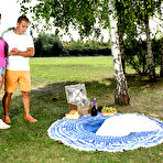 First pic of Nikki Fox makes love to her boyfriend in a public park