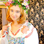 First pic of Teen girl stripping her ethnic Russian attire and fucking her pussy with various dildos pics