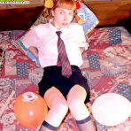 Fourth pic of Sexy coed taking off her uniform and shamelessly exposing her sweet breasts pics