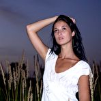 First pic of Salacious brunette teen Katya AC is outdoor exposing perfectly shaped nude body