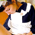 Fourth pic of Attractive schoolgirl exposing her sweet hole and shoving her fingers and a pen inside it pics