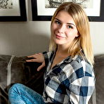 First pic of Yelena sensually poses on the couch baring her meaty pussy. - Hotnudegf.com