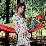 First pic of Monika Dee delightfully poses on the hammock baring her yummy body and trimmed pussy. - Hotnudegf.com