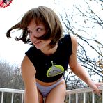 Second pic of Seductive girl undressing and posing her wonderful nubile body outdoors gallery