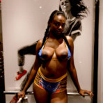 Fourth pic of Neda Marie Busty Poolside Ebony