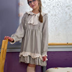 First pic of Hottest Watch how this sexy teen gets rid of her gray dress and shows her nice and perfect teen tits for you. by ShavedTeenGirls.com