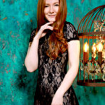 First pic of Anica in a Big Leather Armchair