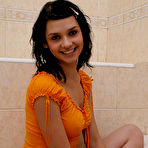First pic of Cute sexy girl noticed that somebody was watching her in the bathroom, she became so much excited that took off her underwear to tease a viewer free pictures