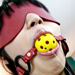 First pic of Kotomi Asakura Asian in fishnets is roughly pumped in BDSM action