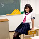 First pic of Schoolgirl Uta Kohaku gives a stunning footjob to her horny-ass teacher