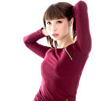 First pic of Hairy pussy brunette Tsubaki Katou spreading legs and teasing the viewer