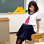 First pic of Schoolgirl seductress Uta Kohaku giving a great footjob to her teacher, after class