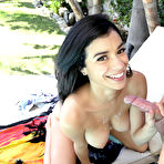 Fourth pic of Savannah Sixx rides her stepdad's cock by the pool