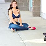 Second pic of Lyanna FTV is a busty teen and she is flaunting her curvy bod and shaved twat outdoors