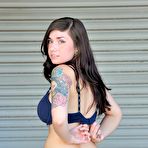 Third pic of Lyanna FTV is a busty teen and she is flaunting her curvy bod and shaved twat outdoors