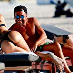 First pic of Laura Cremaschi ass & pussy lips in black bikini
