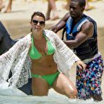 Second pic of Coleen Rooney in green bikini on a beach