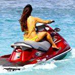 Third pic of Lizzie Cundy in yellow bikini in Barbados