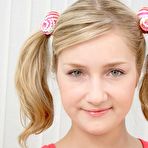 First pic of TeenCoreClub - Pigtailed Blonde Teen Xandy Stripping