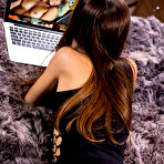 Second pic of Debora A sensually strips on the bed as she bares her sexy, tight body. naked