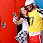 Fourth pic of Megan Marx fucks a lacrosse player in the locker room