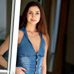 First pic of Newcomer Gloria Loren strips on the floor baring her sexy, slender body. naked