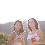 First pic of Kit Rysha and Cara Pin seduce each other by the pool