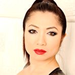 Fourth pic of Midori Tanaka in Bartroom dildoing in latex