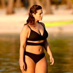 Fourth pic of Ashley Graham in black bikini during photoshoot