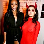 Fourth pic of Charli XCX boobs with pasties under se thru dress