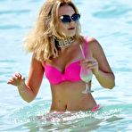 Fourth pic of Tallia Storm in pink bikini on a beach in Barbados
