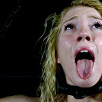 Third pic of SexPreviews - Nicki Blue high heels blonde is bound in dungeon made to suck cock