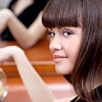 Second pic of Lovely brunette babe Candy Rose is a total seductress in her black outfit and out of it