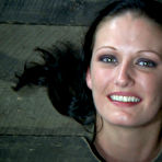 Fourth pic of SexPreviews - Hailey Young brunette is bound and toyed in dungeon with shaved pussy exposed