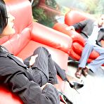 First pic of Dark haired girl in stockings Aliz Purple gives guy real pleasure from oral and pussy fuck