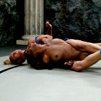 Second pic of Stacey Cash gets her black ass fucked from behind with strapon by the winner Isis Love