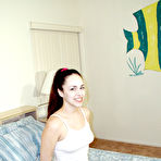 Third pic of Brunette cutie Alexia Riley gets a sperm mask after giving deep blowjob in her bedroom