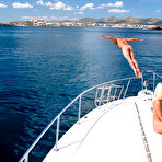 First pic of Gorgeous slim babes Justine Ashley and  Sara Stevens  suck and fuck on the yacht