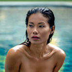 Second pic of Maki Katana undresses to swim naked in the large pool