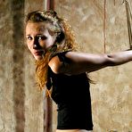 First pic of Helplessly bound beauty Laila Mason gets bent over a sawhorse and strap-on fucked by Chanta Rose