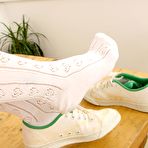 Fourth pic of Girl scout Rachel C strips down to her white cotton panties and shows her perky tits