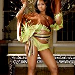 Third pic of Curvaceous dark skinned black babe Esther Baxter is amazingly sexy in white swim suit